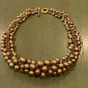 Vintage Gold Toned Beaded Necklace